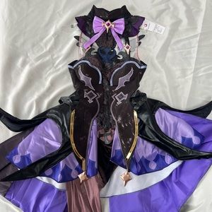 Uwowo Genshin Impact Fischl Cosplay (Dress, Shoes, and Wig)